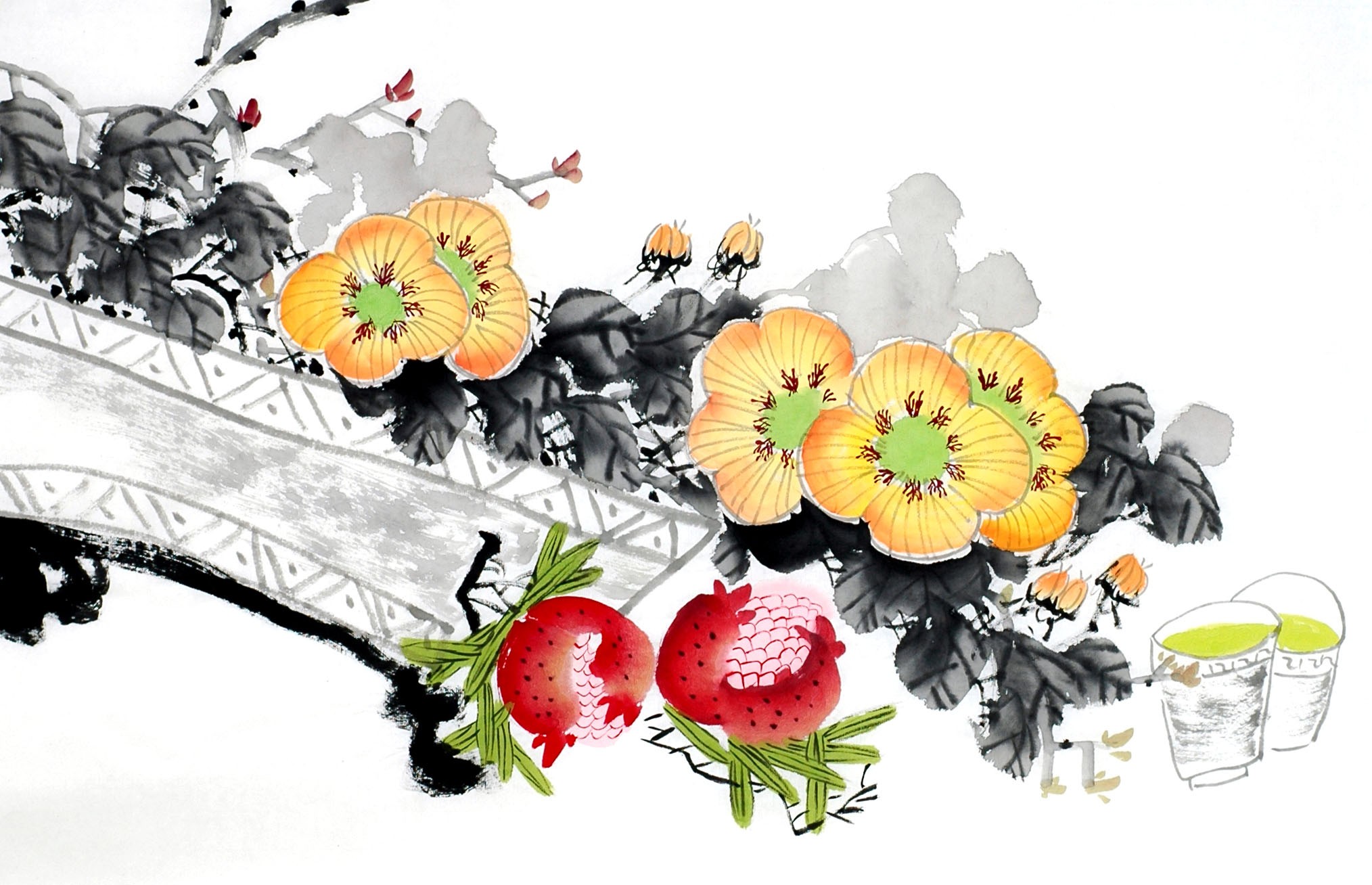 Chinese Flowers&Trees Painting - CNAG012959