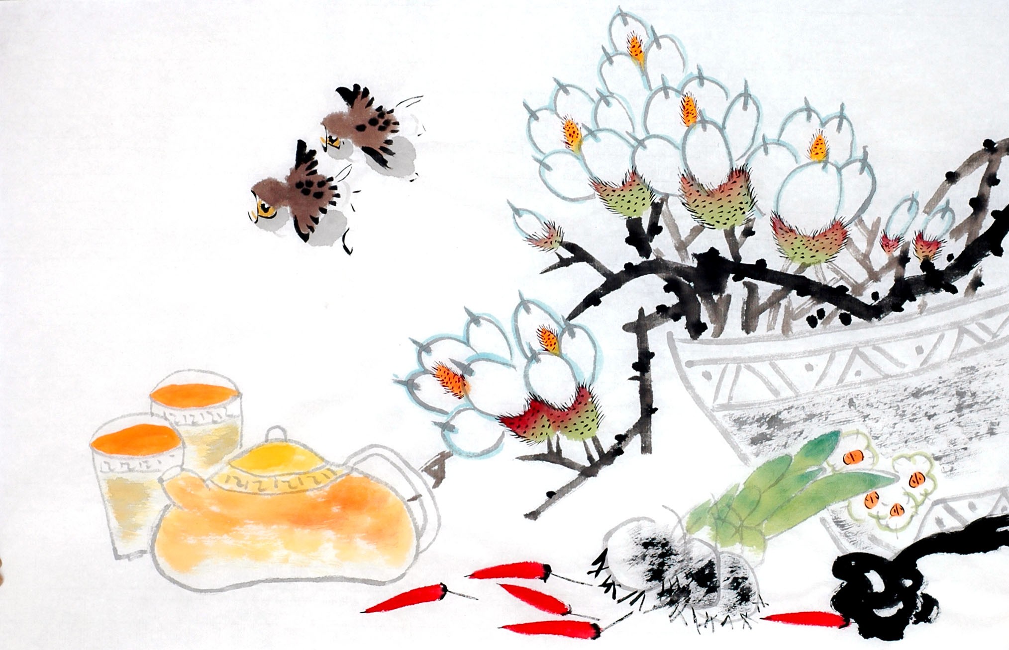 Chinese Flowers&Trees Painting - CNAG012960