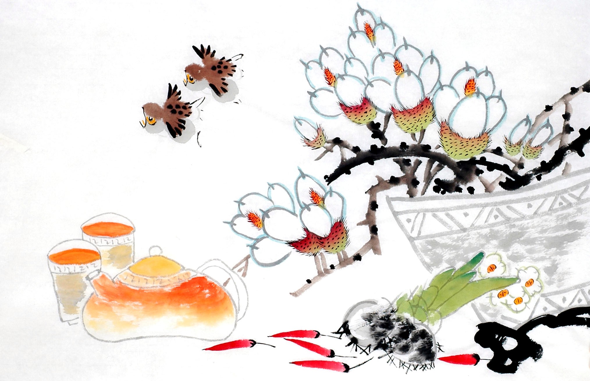 Chinese Flowers&Trees Painting - CNAG012963