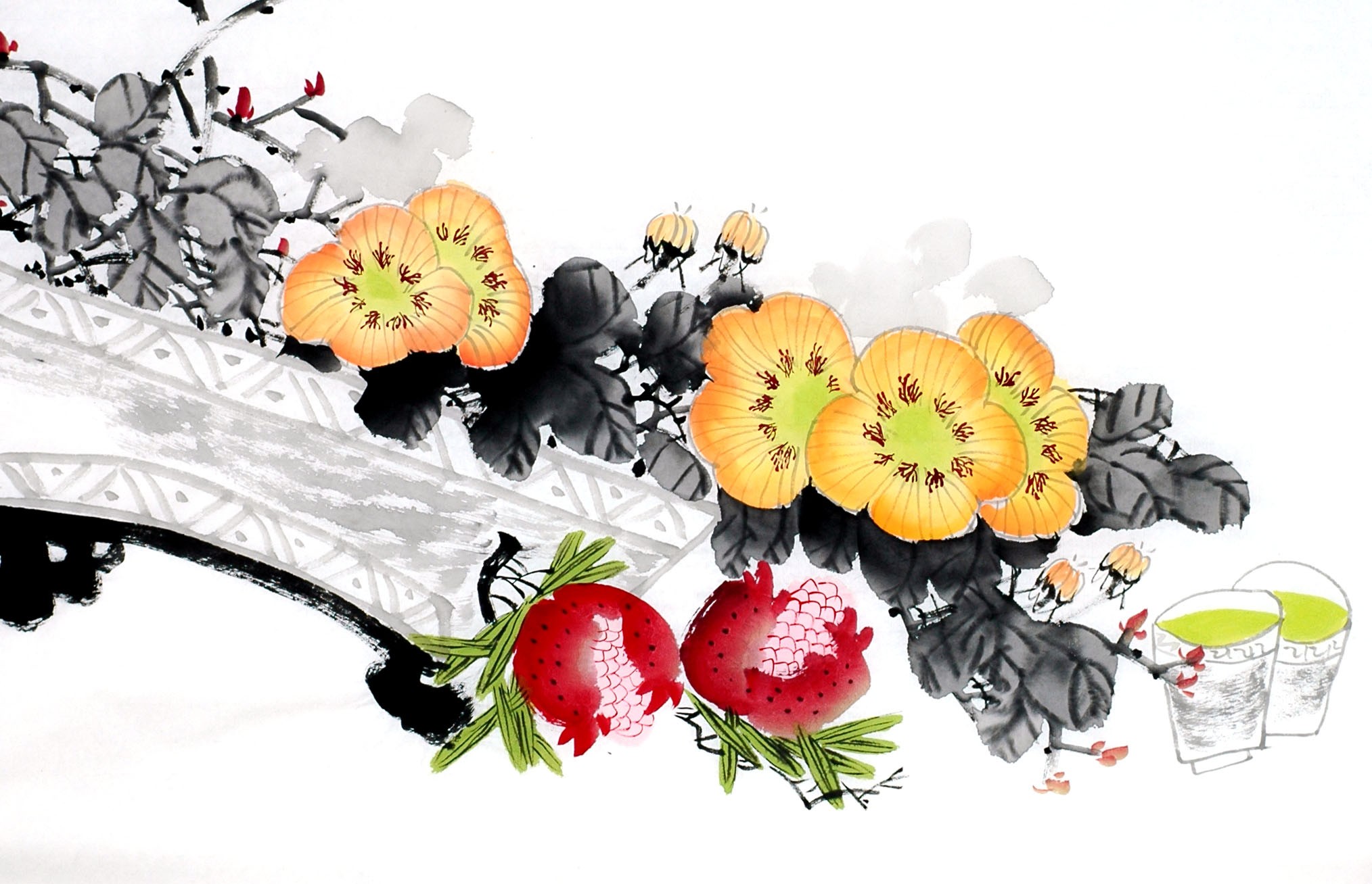 Chinese Flowers&Trees Painting - CNAG012974
