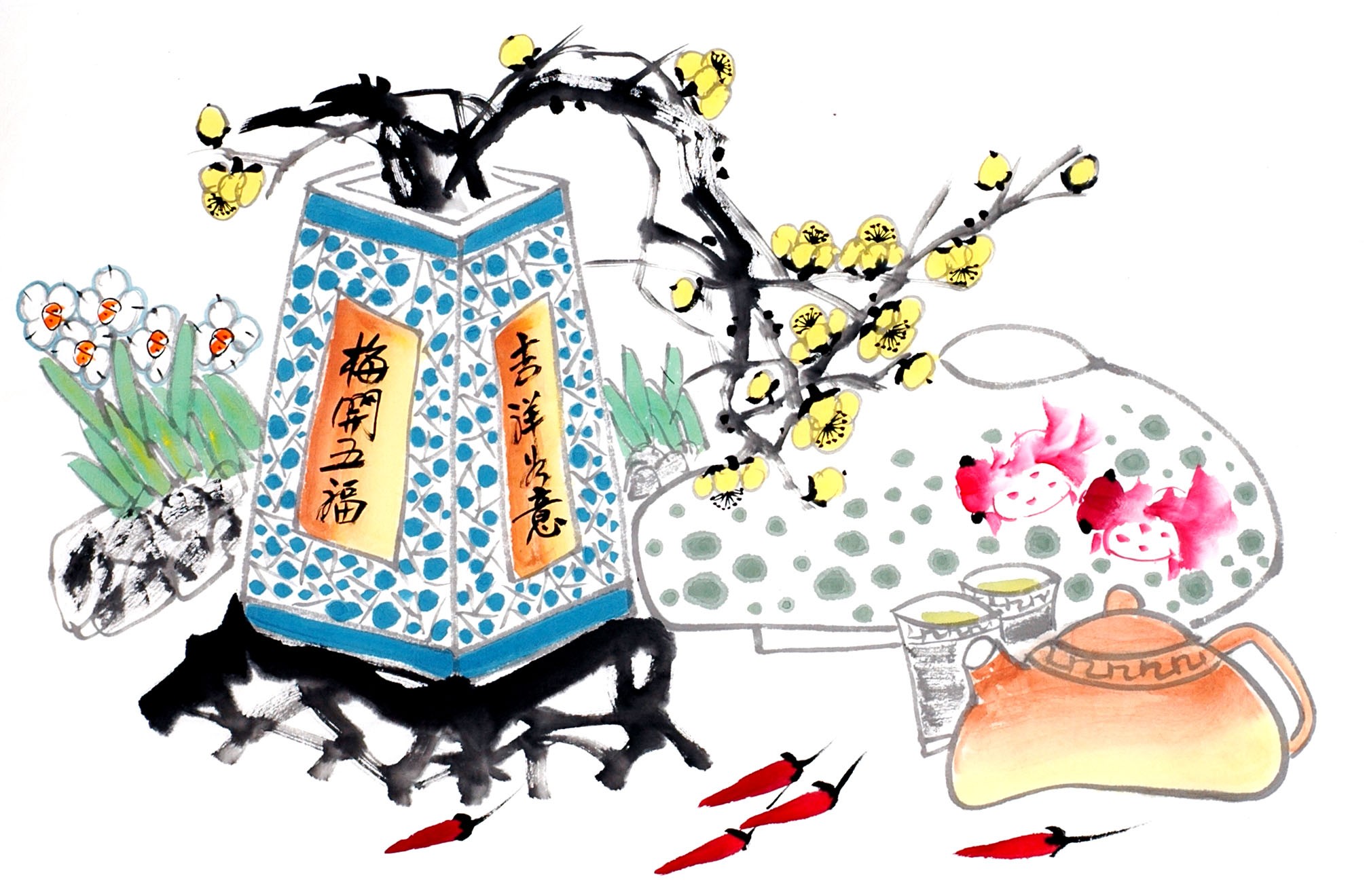 Chinese Flowers&Trees Painting - CNAG012990