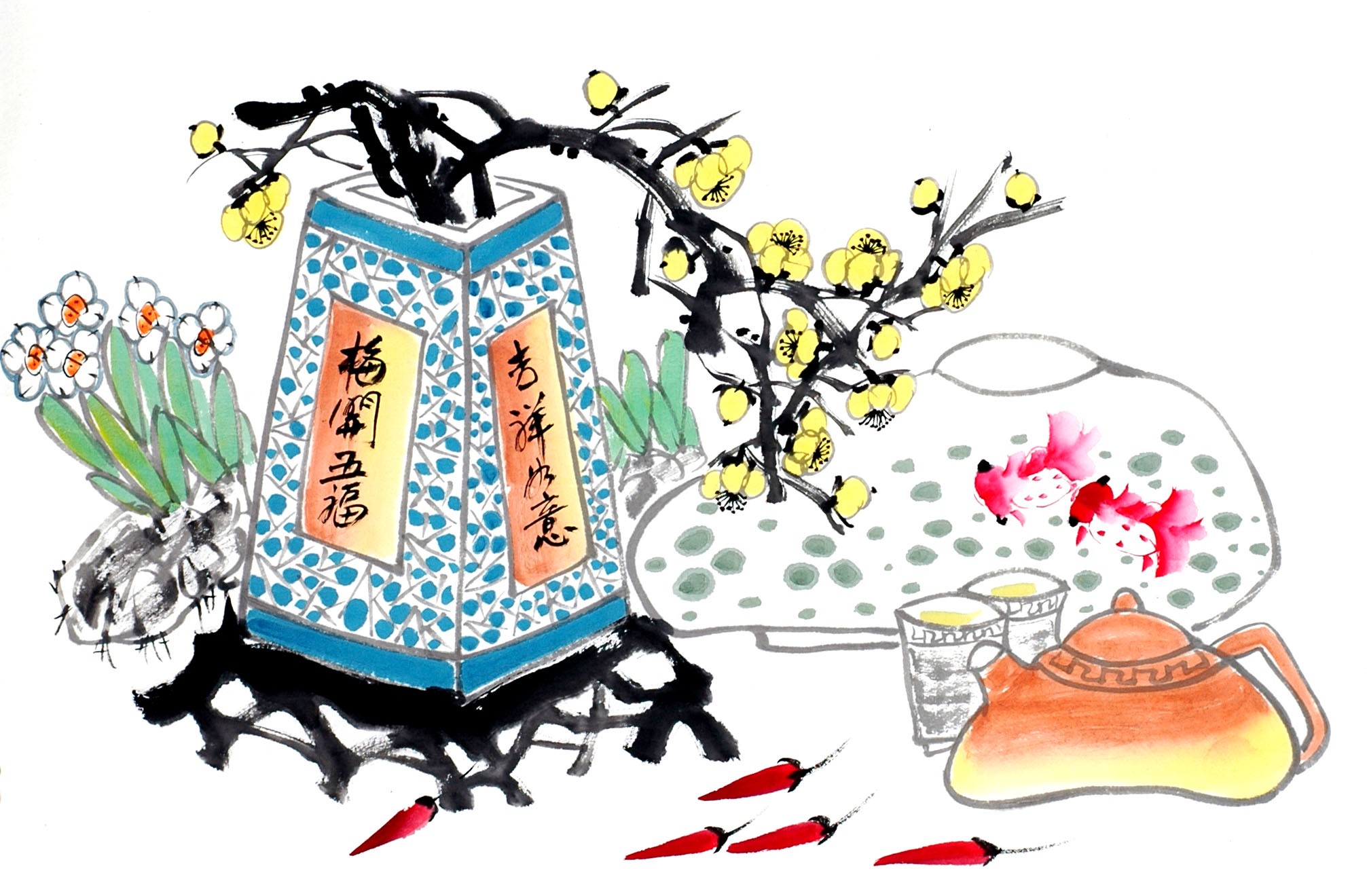 Chinese Flowers&Trees Painting - CNAG012991