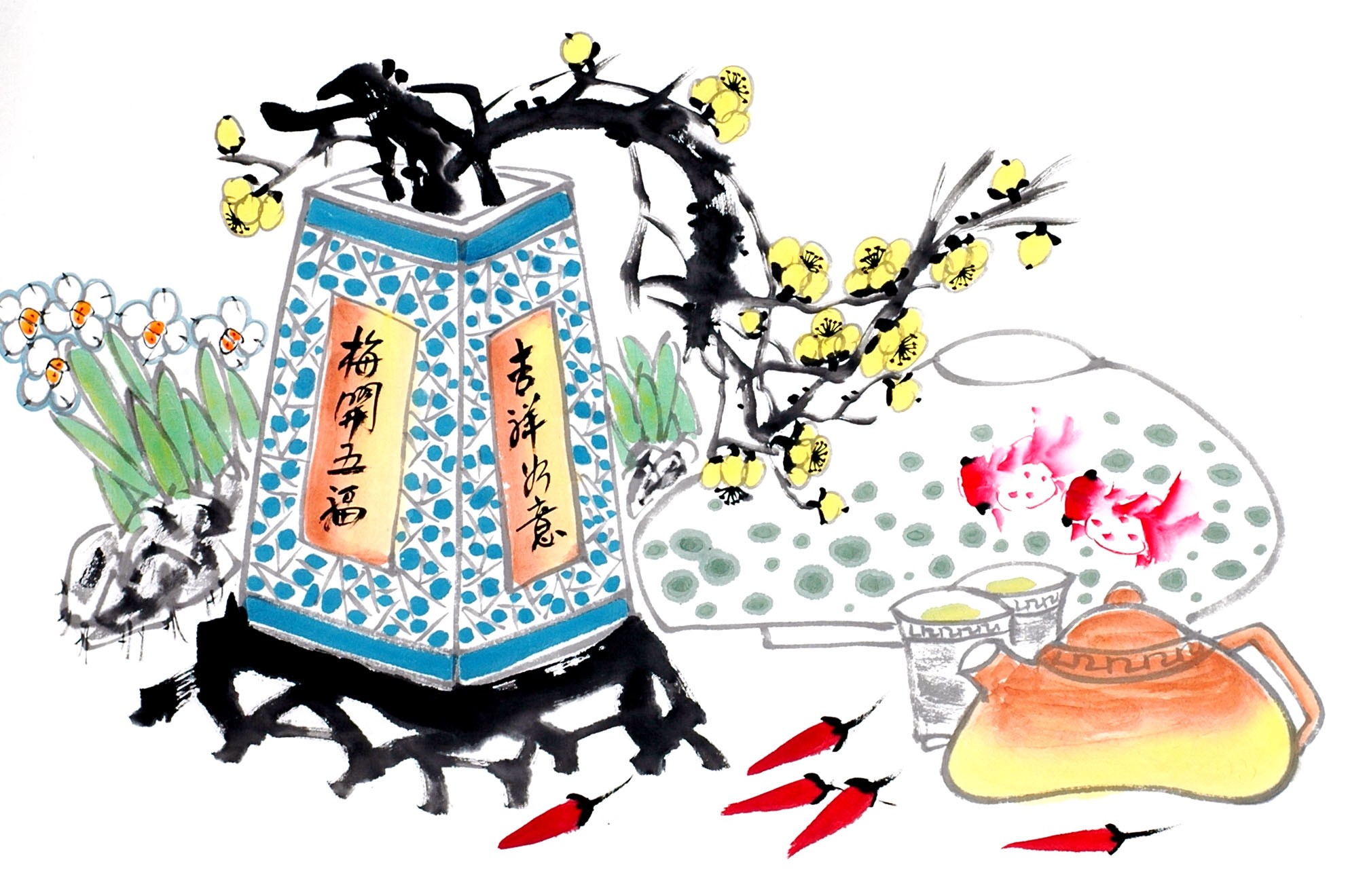 Chinese Flowers&Trees Painting - CNAG012997