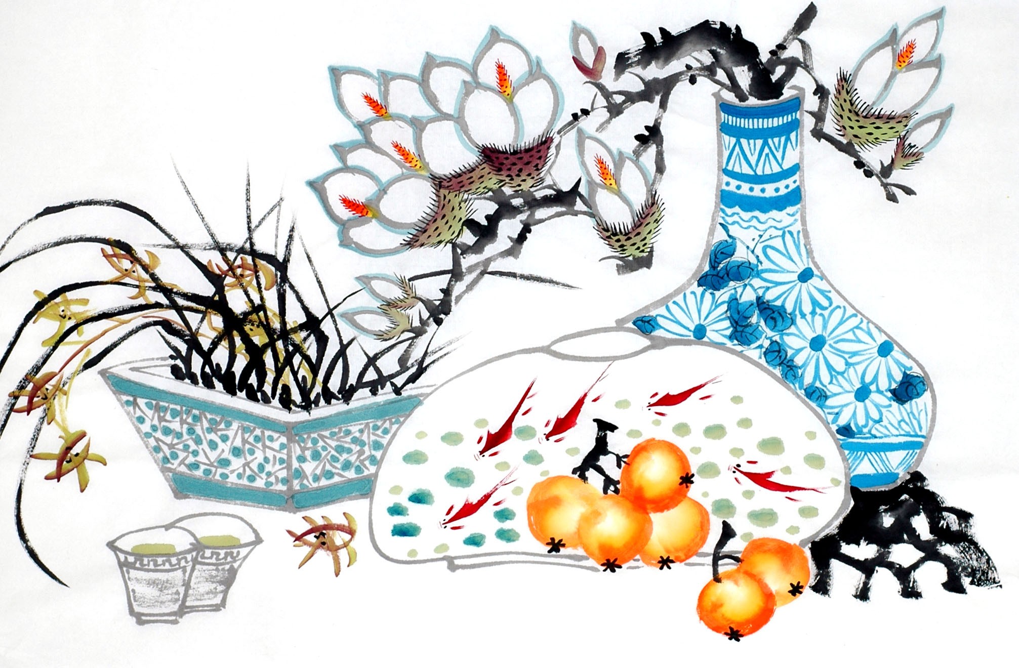 Chinese Flowers&Trees Painting - CNAG013001