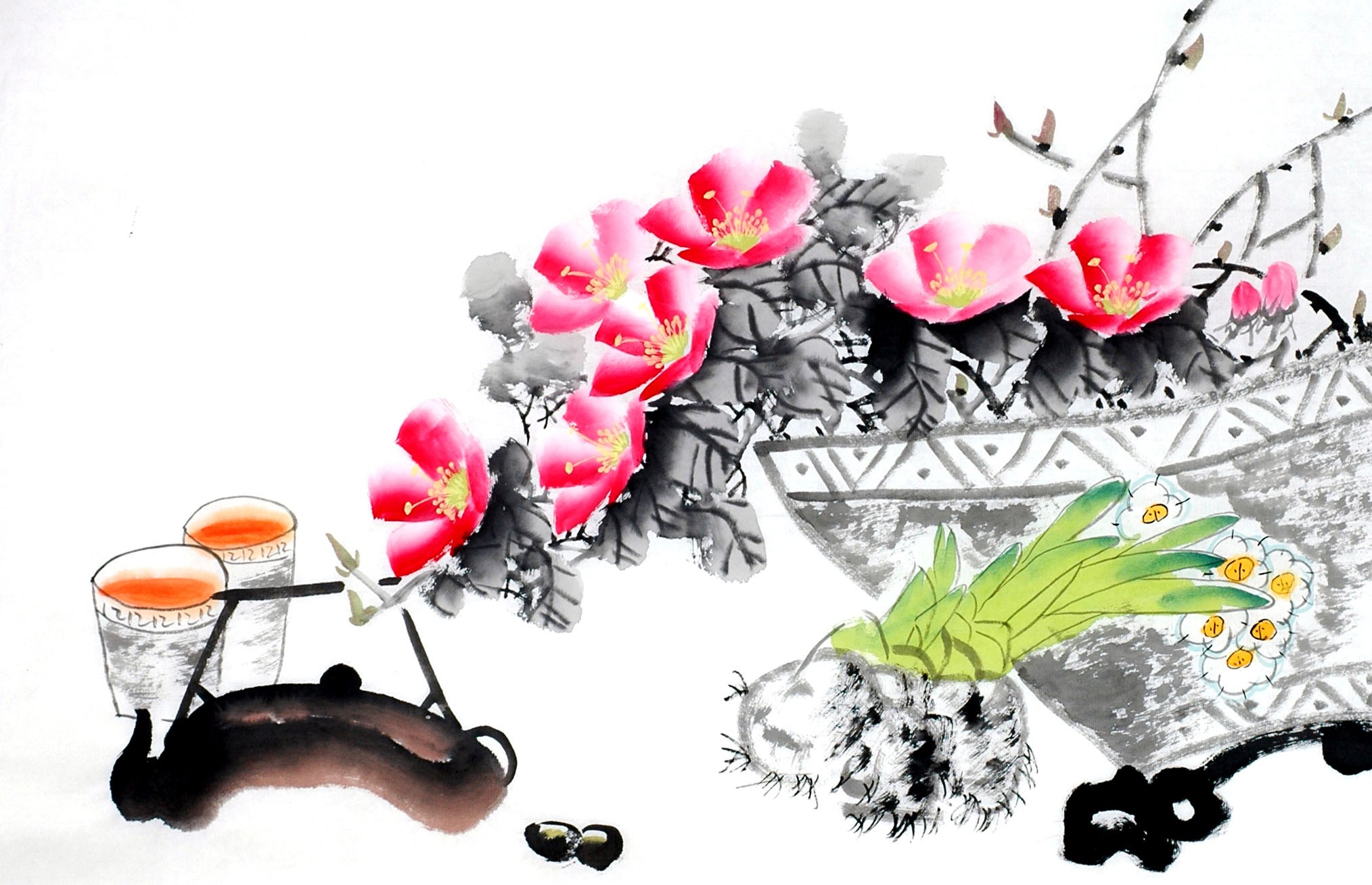 Chinese Flowers&Trees Painting - CNAG013021