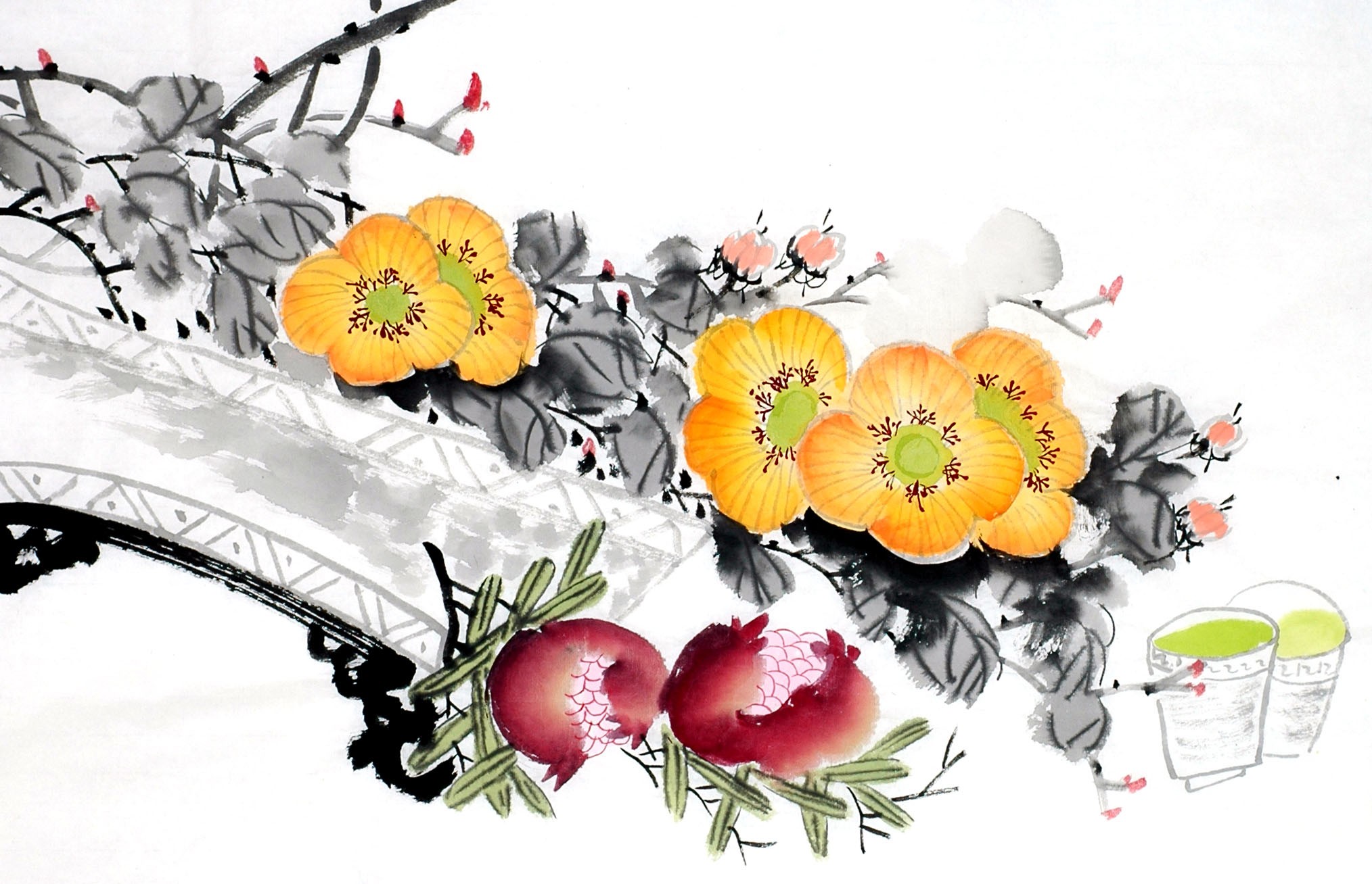 Chinese Flowers&Trees Painting - CNAG013022