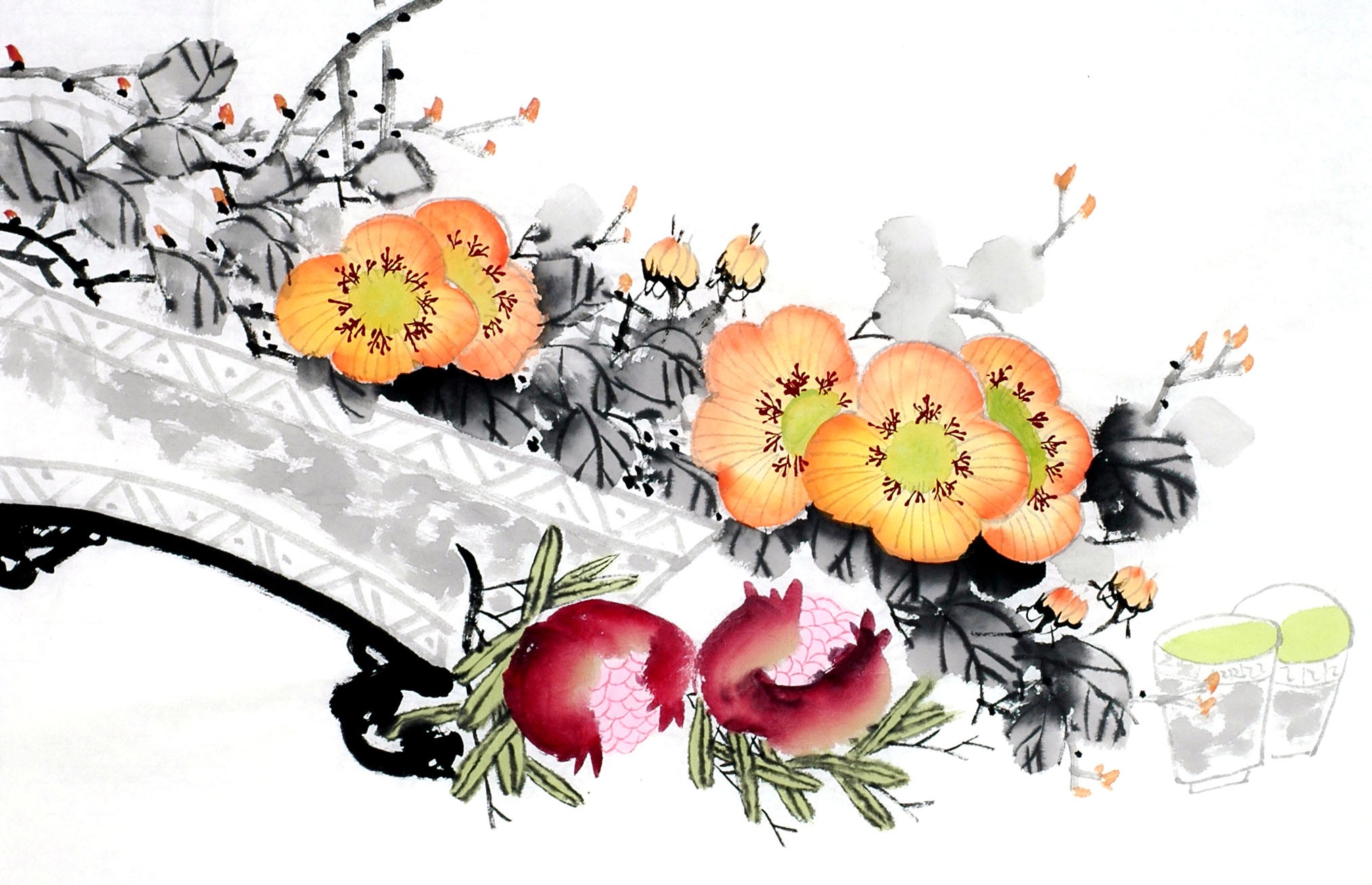 Chinese Flowers&Trees Painting - CNAG013025