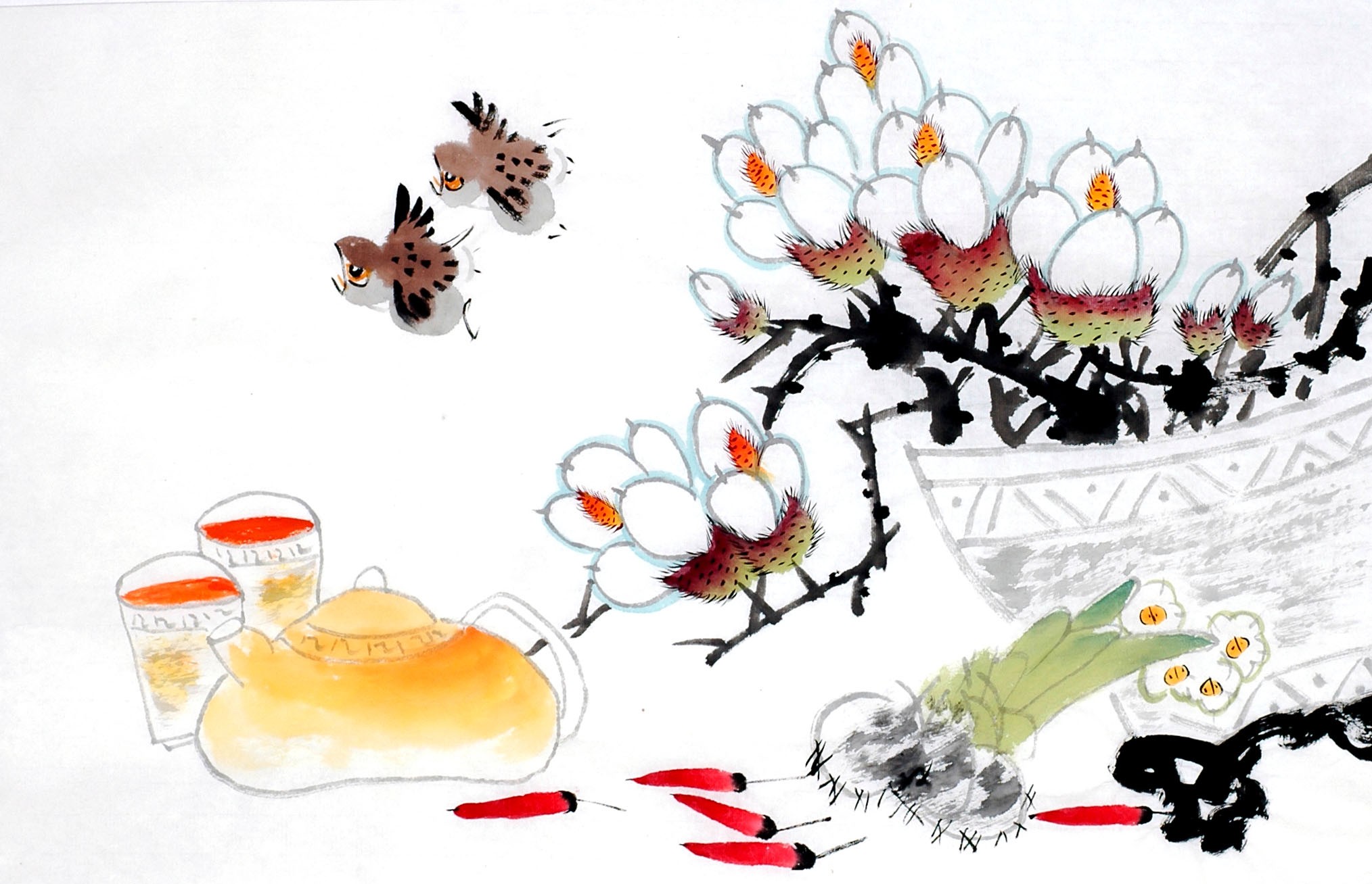 Chinese Flowers&Trees Painting - CNAG013029