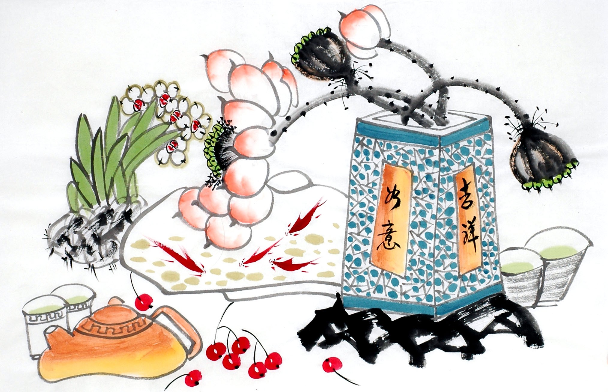 Chinese Flowers&Trees Painting - CNAG013030