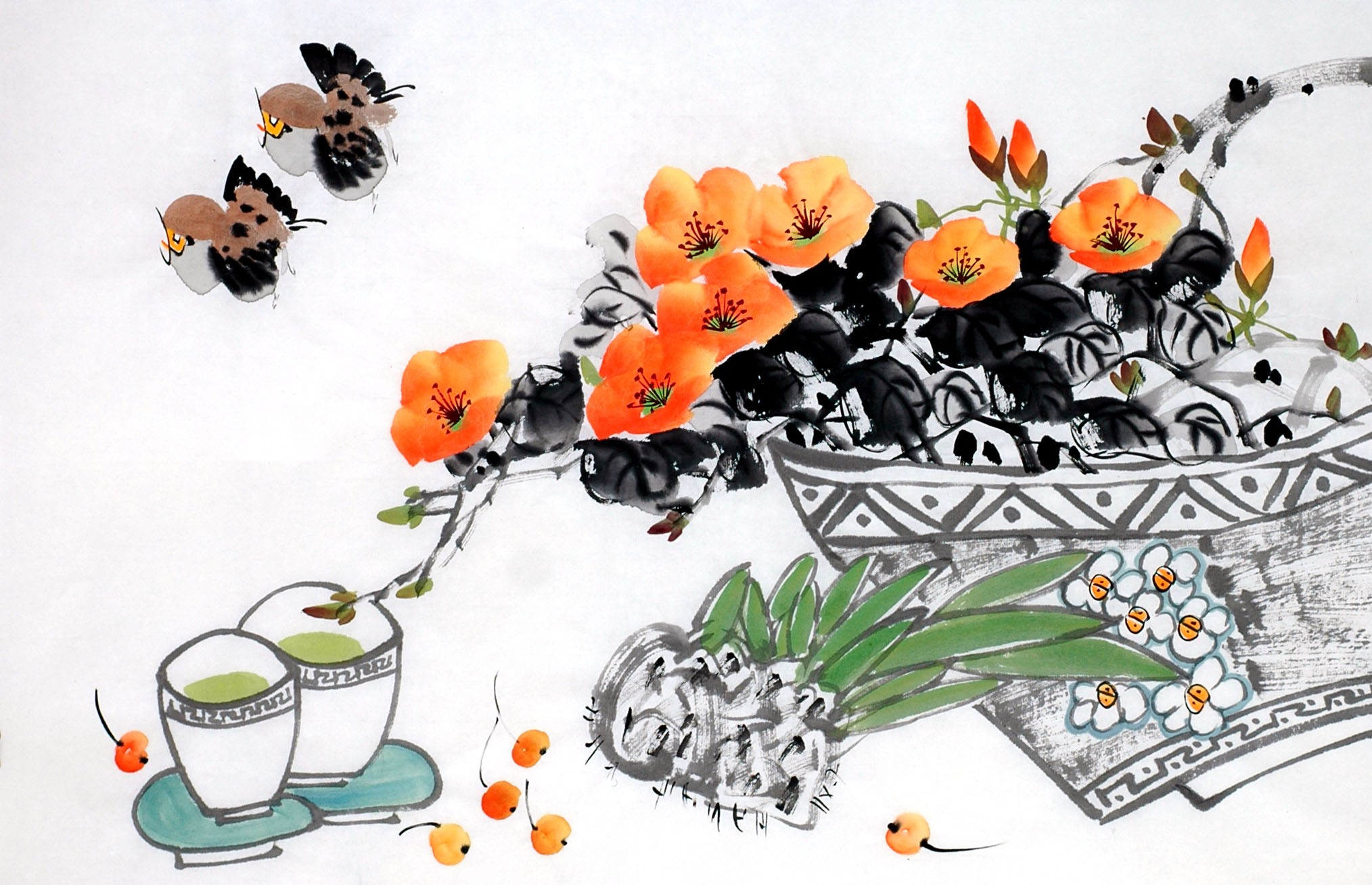Chinese Flowers&Trees Painting - CNAG013036