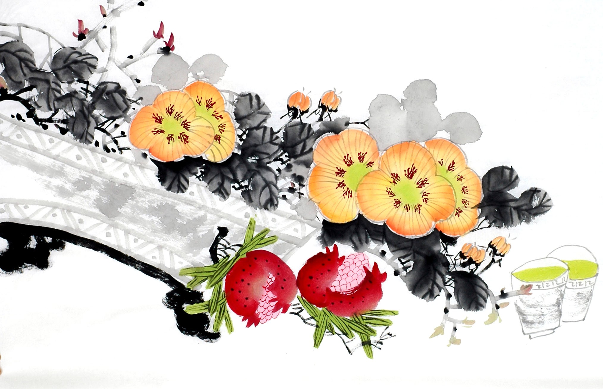 Chinese Flowers&Trees Painting - CNAG013042