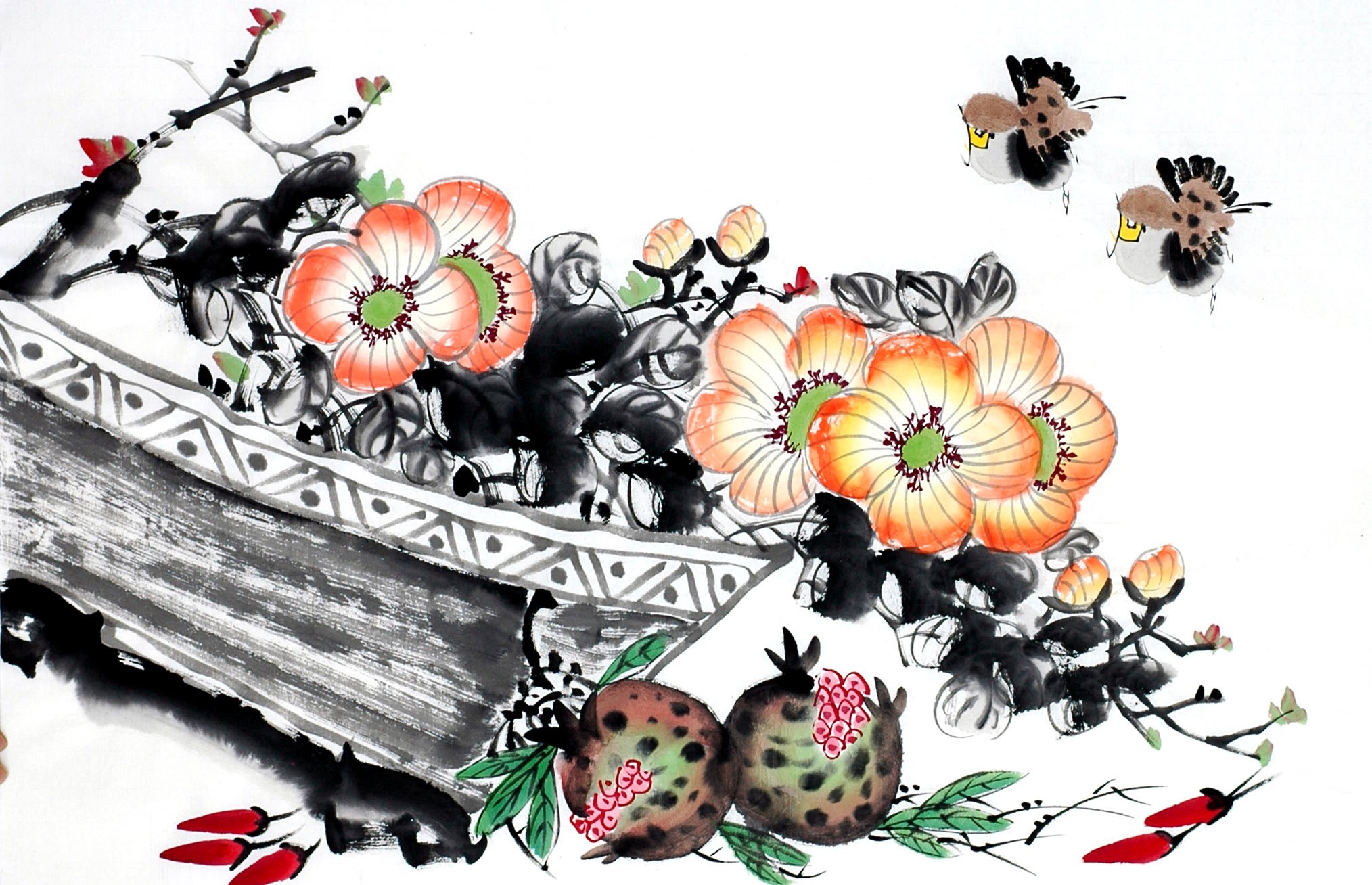Chinese Flowers&Trees Painting - CNAG013061