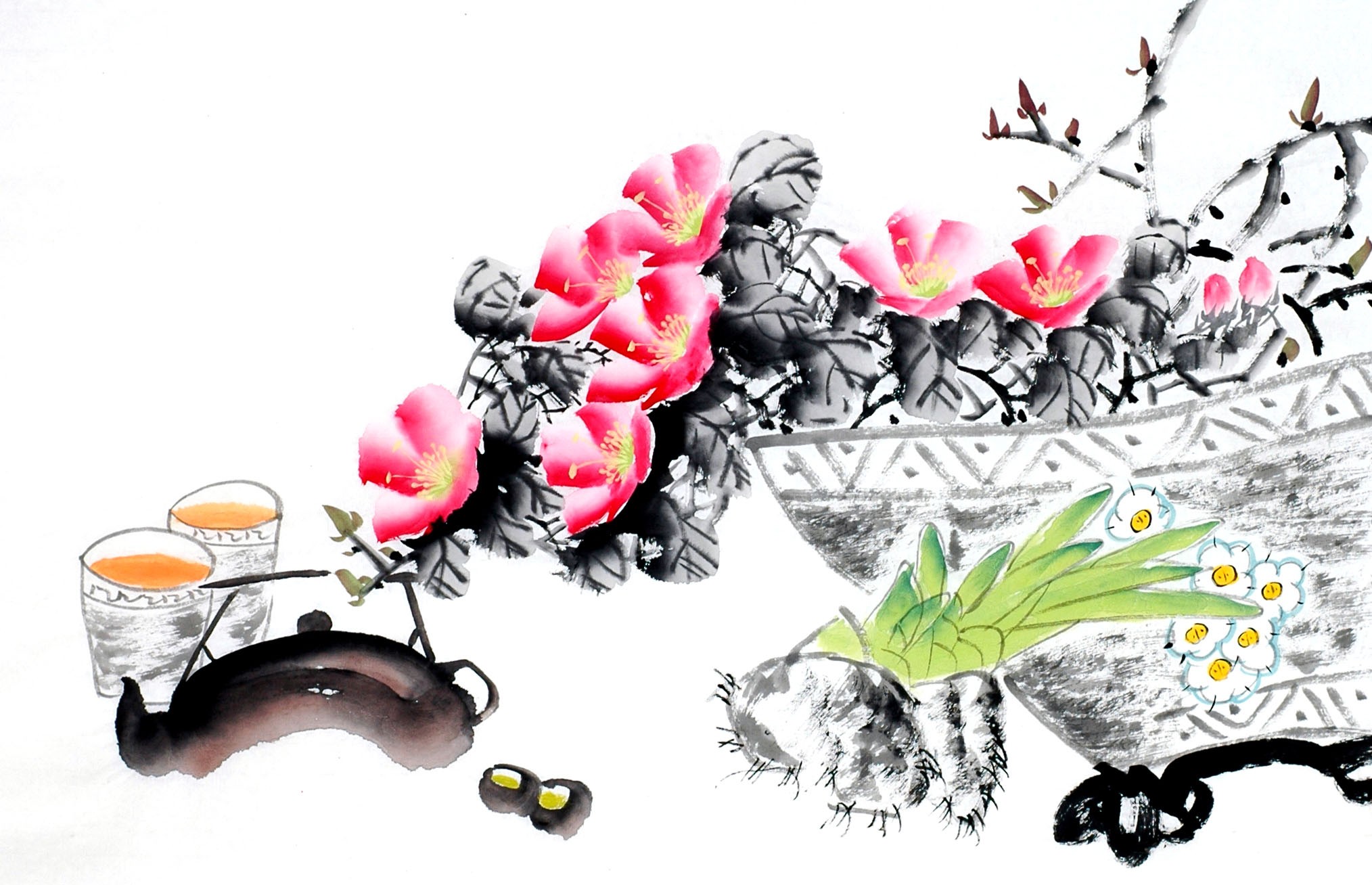 Chinese Flowers&Trees Painting - CNAG013069