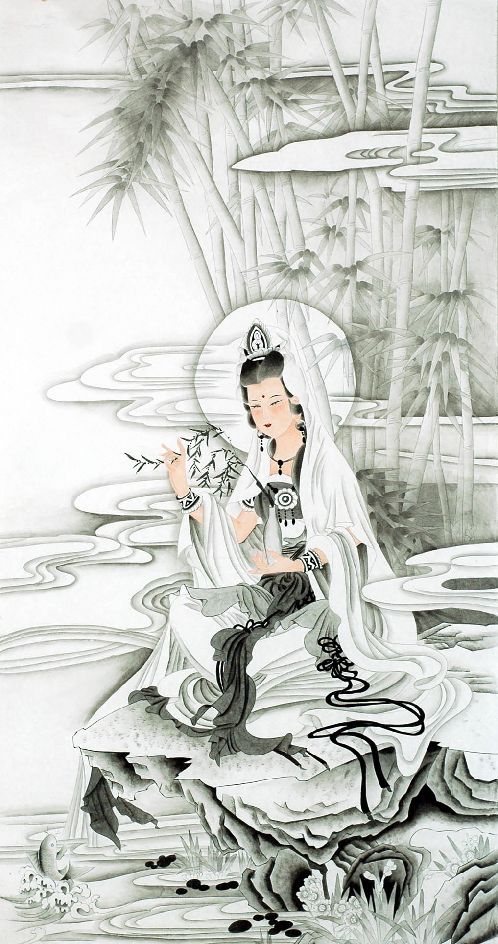 Chinese Guanyin Painting - CNAG013165