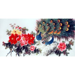 Chinese Peacock Painting - CNAG013285