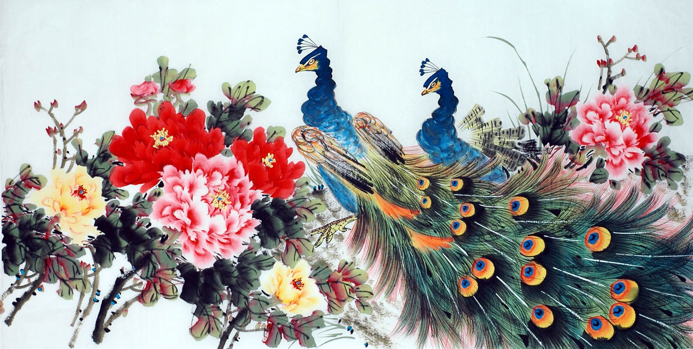 Chinese Peacock Painting - CNAG013316