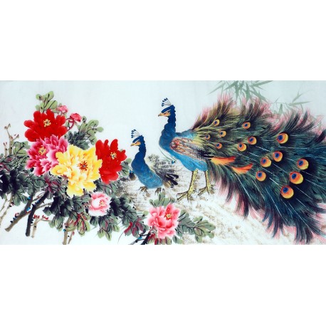 Chinese Peacock Painting - CNAG013380