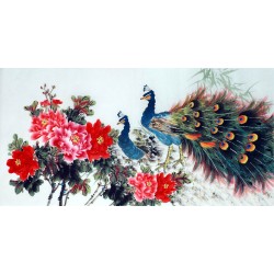 Chinese Peacock Painting - CNAG013381