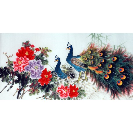 Chinese Peacock Painting - CNAG013385