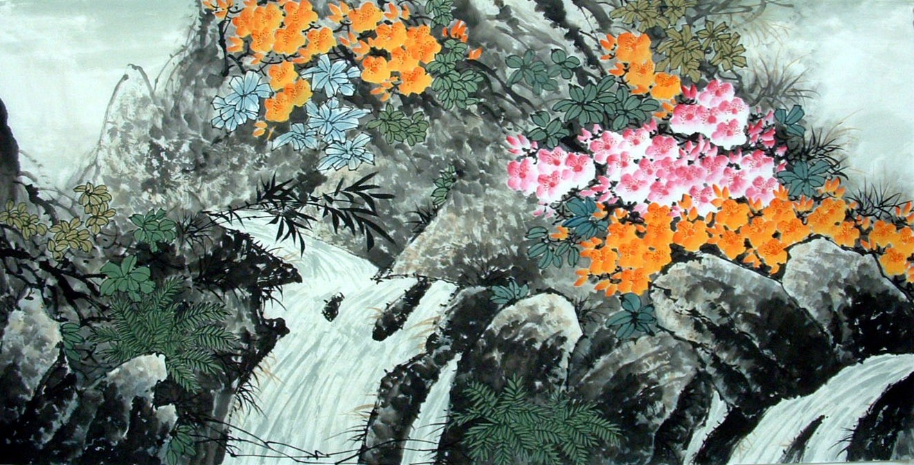 Chinese Lotus Painting - CNAG013517