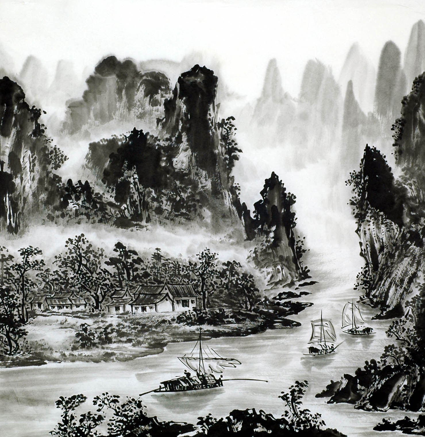 Chinese Landscape Painting - CNAG013614