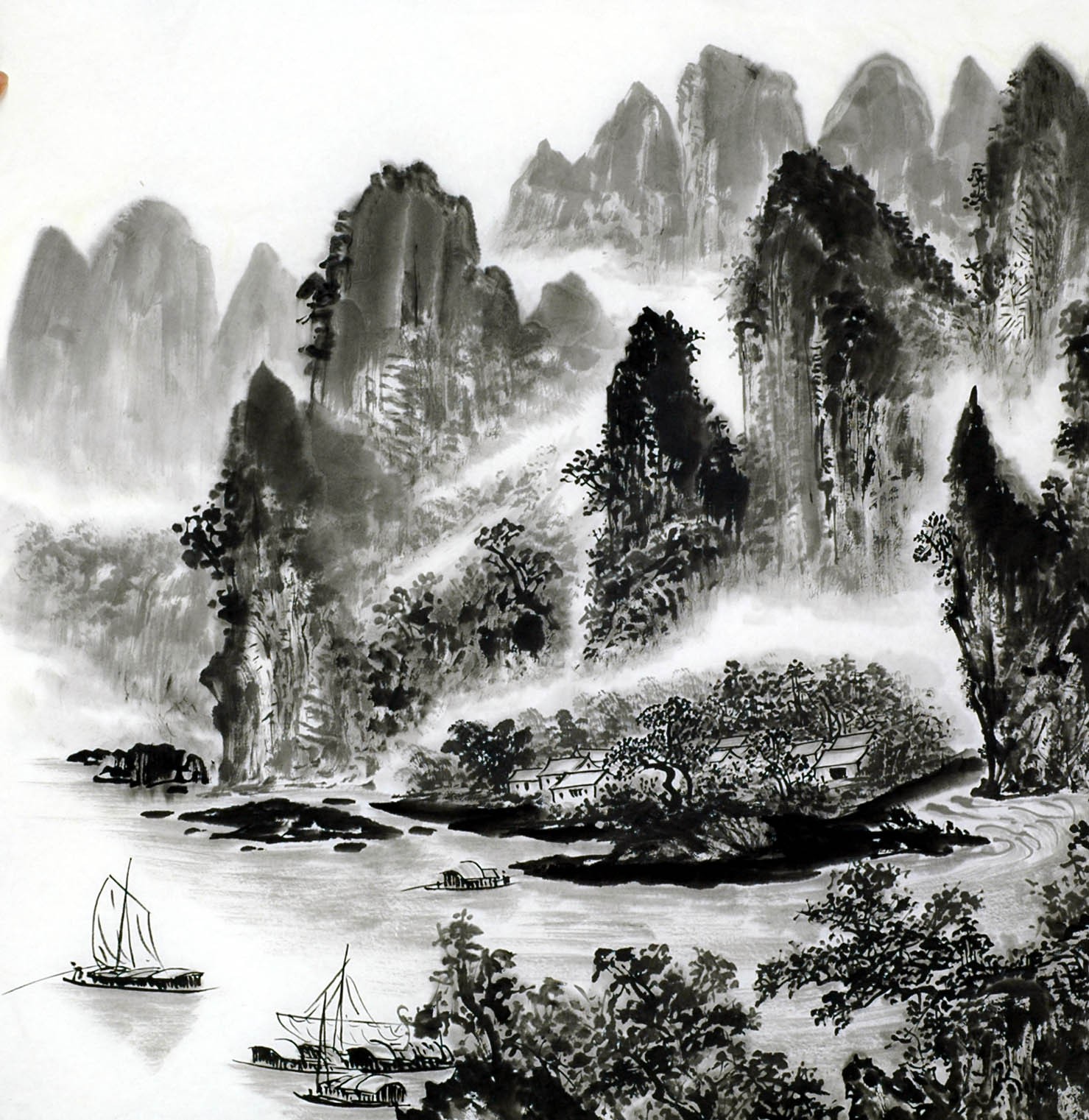 Chinese Landscape Painting - CNAG013624