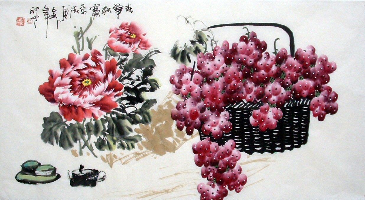 Chinese Grapes Painting - CNAG013627