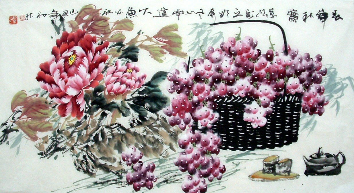 Chinese Grapes Painting - CNAG013629