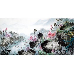Chinese Lotus Painting - CNAG013643
