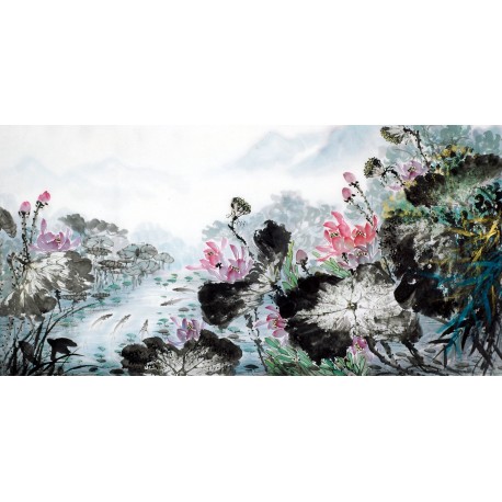 Chinese Lotus Painting - CNAG013643