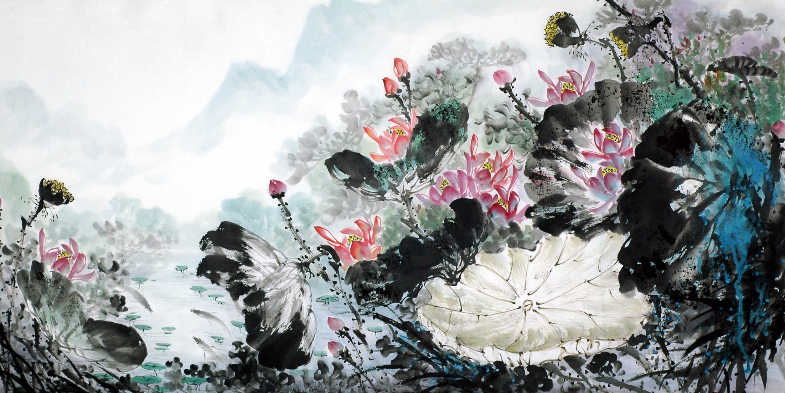 Chinese Lotus Painting - CNAG013644