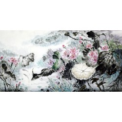 Chinese Lotus Painting - CNAG013645