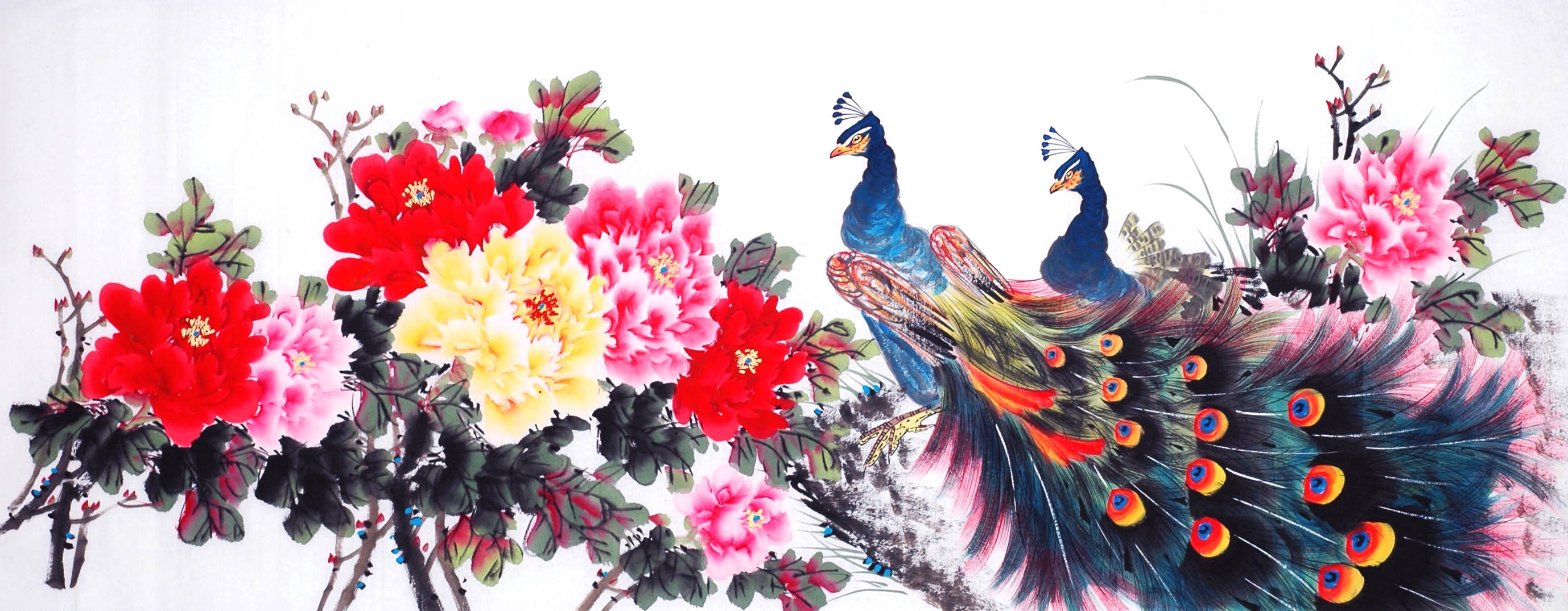 Chinese Peacock Painting - CNAG013839
