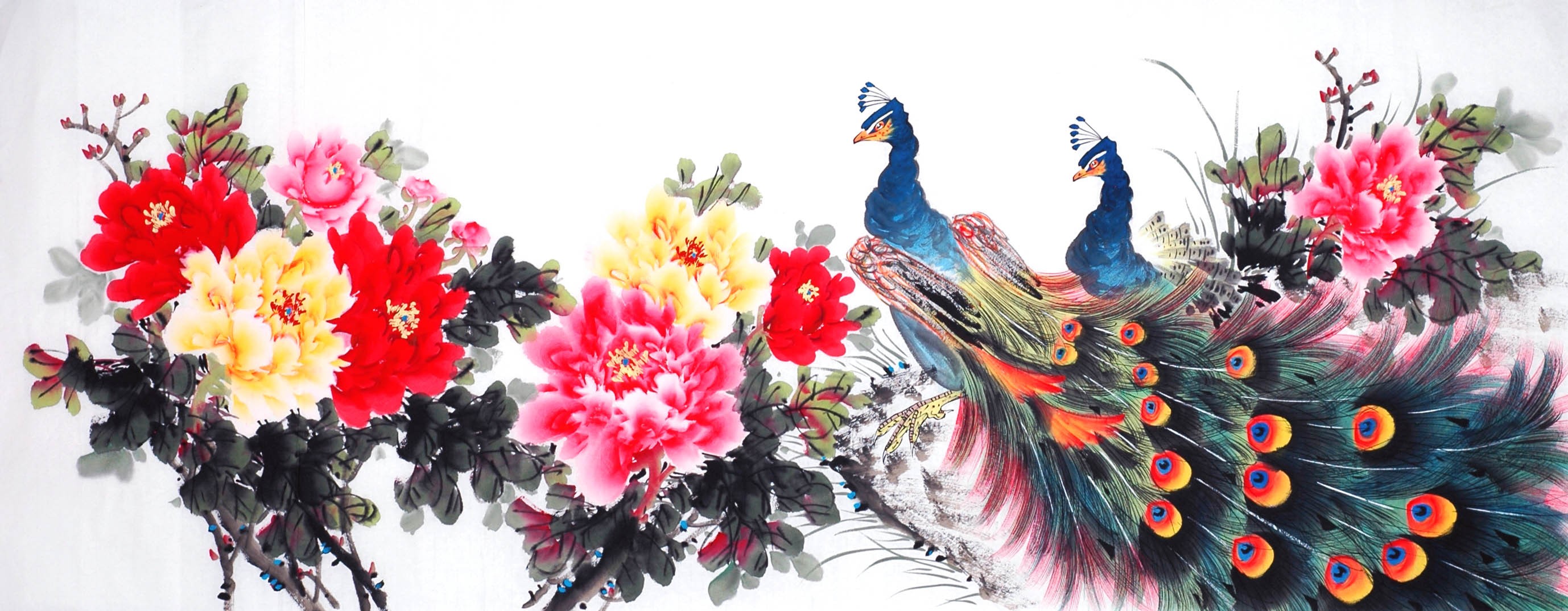Chinese Peacock Painting - CNAG013842