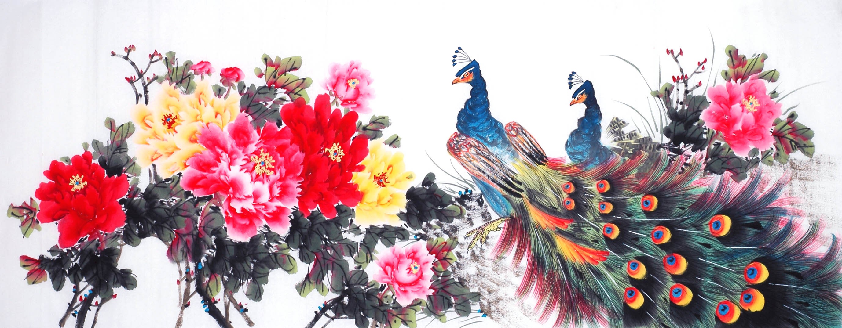 Chinese Peacock Painting - CNAG013843