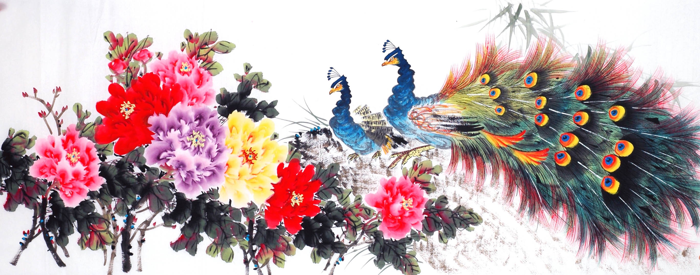 Chinese Peacock Painting - CNAG013844