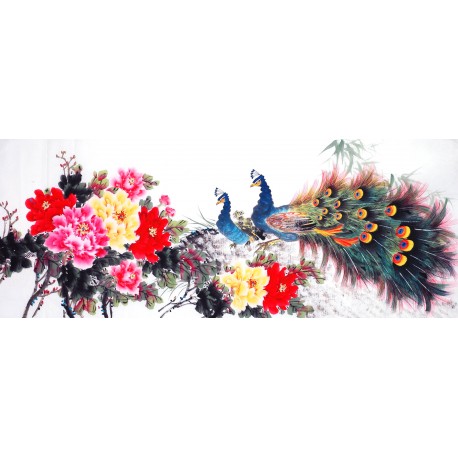 Chinese Peacock Painting - CNAG013918