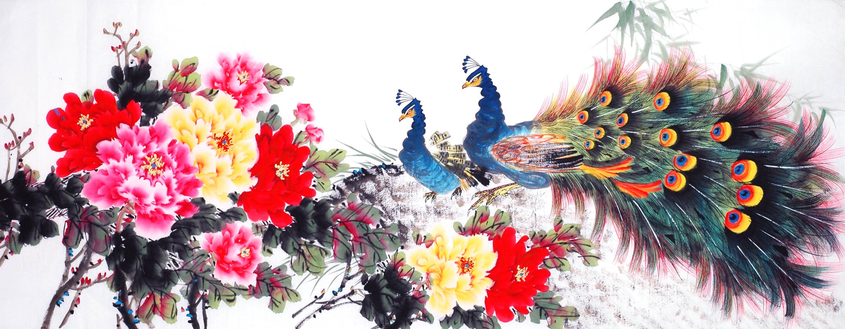 Chinese Peacock Painting - CNAG013918