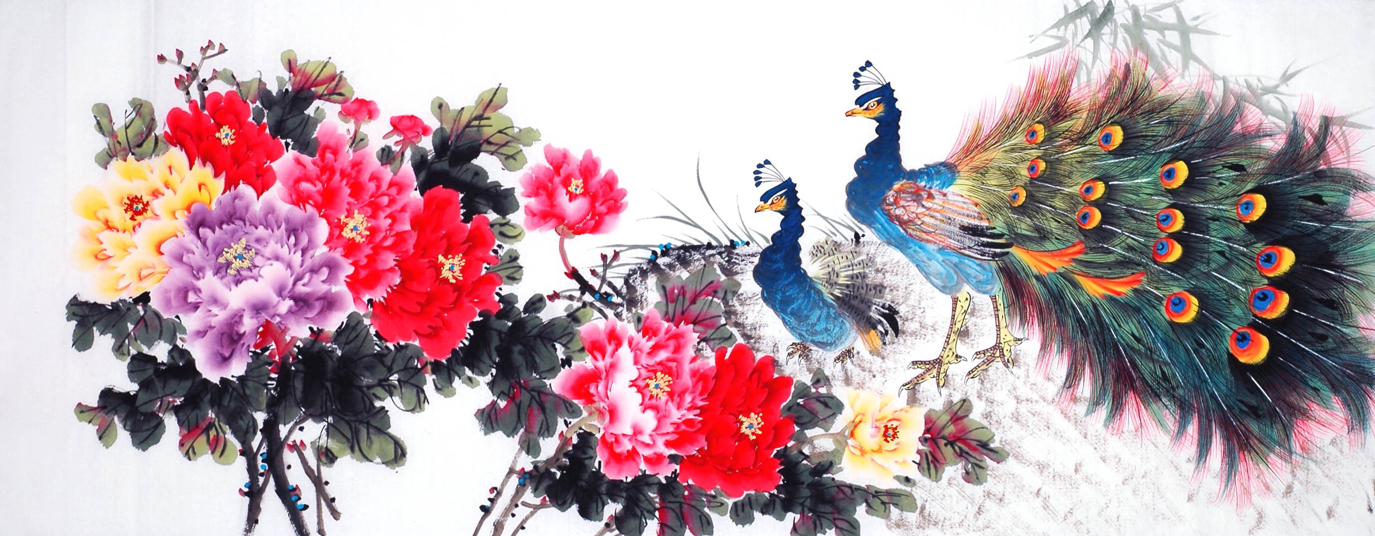 Chinese Peacock Painting - CNAG013919
