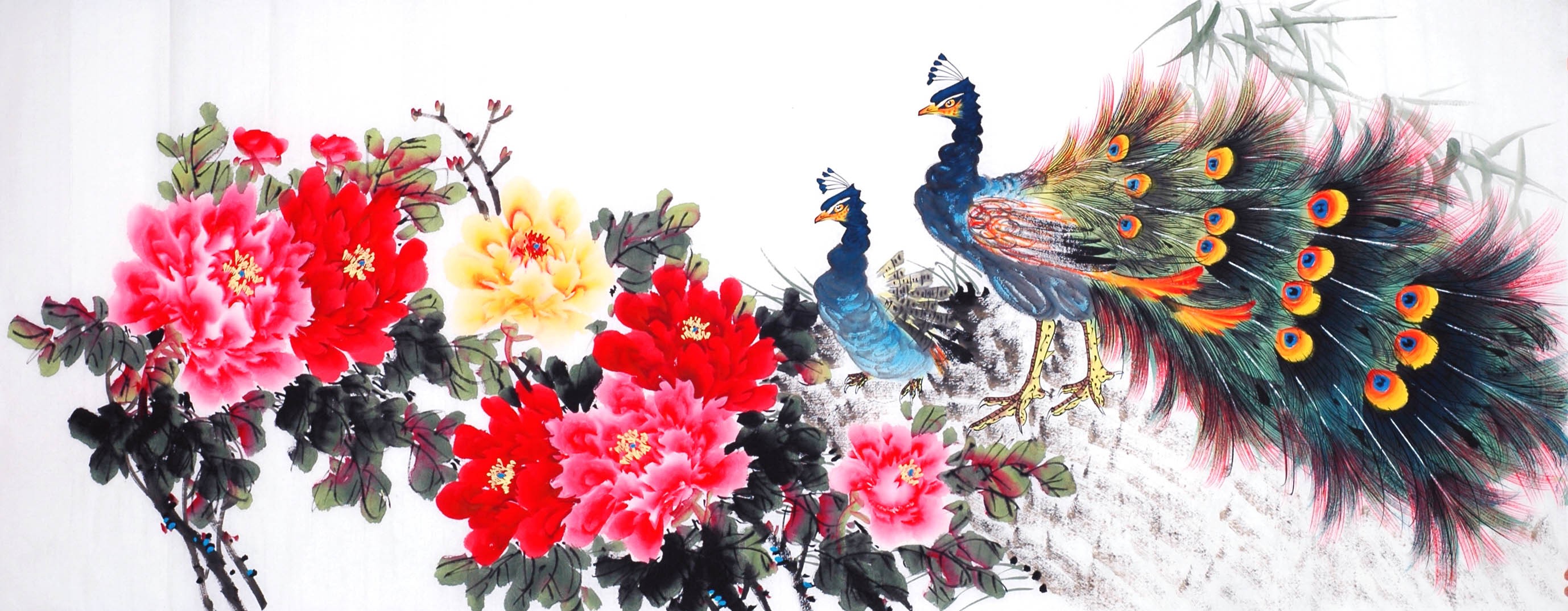 Chinese Peacock Painting - CNAG013920