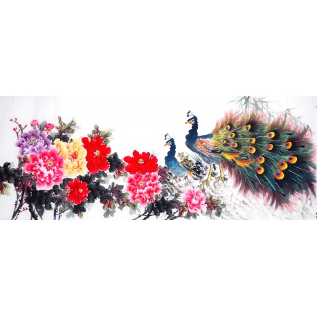 Chinese Peacock Painting - CNAG013943