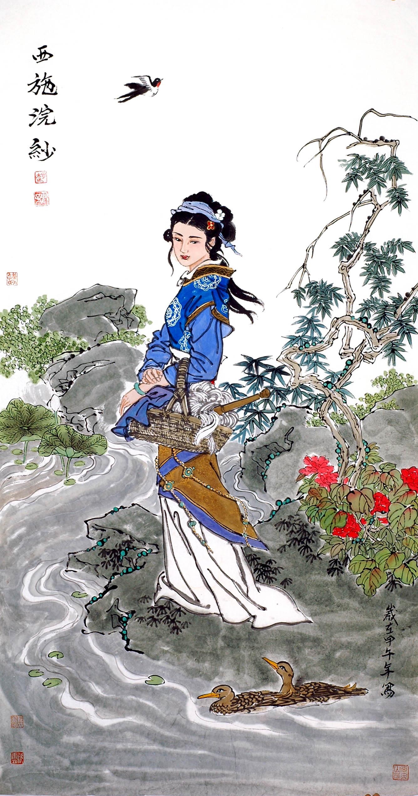 Chinese Beautiful Ladies Painting - CNAG014031