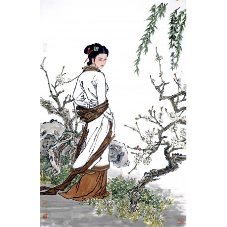 Chinese Beautiful Ladies Painting - CNAG014056