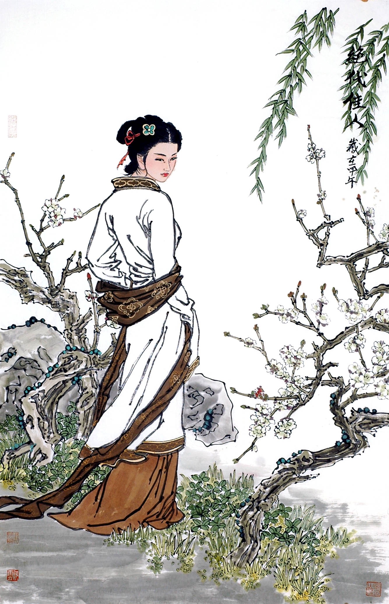 Chinese Beautiful Ladies Painting - CNAG014056