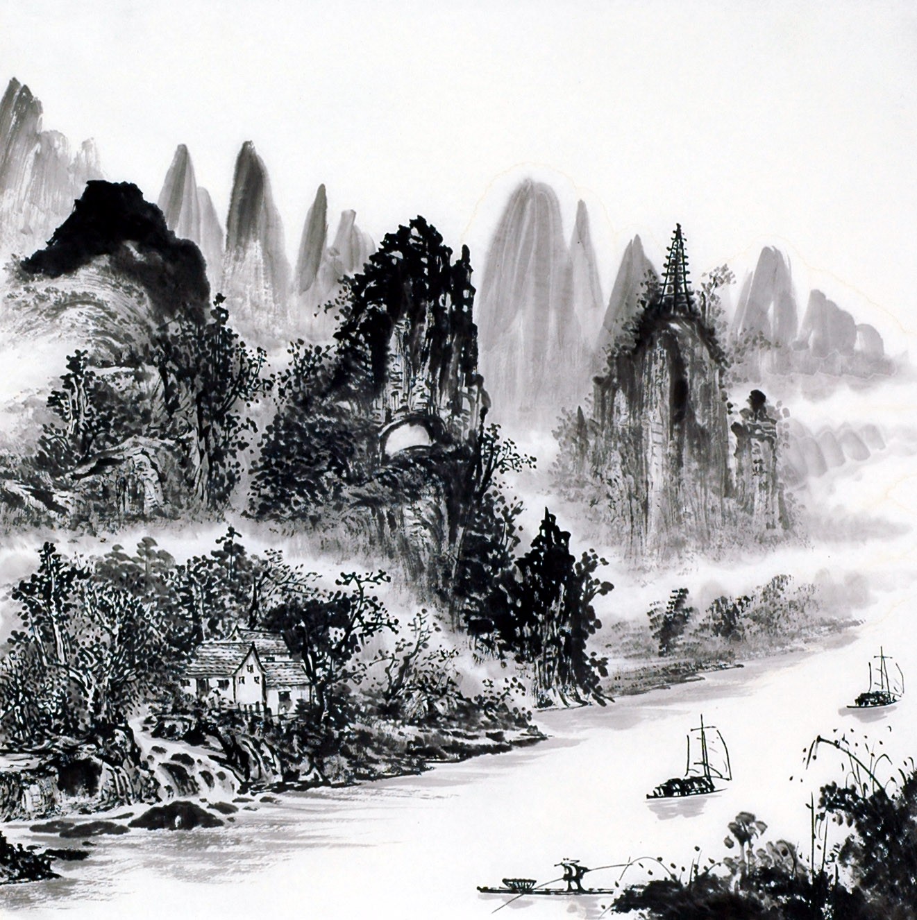 Chinese Landscape Painting - CNAG014100