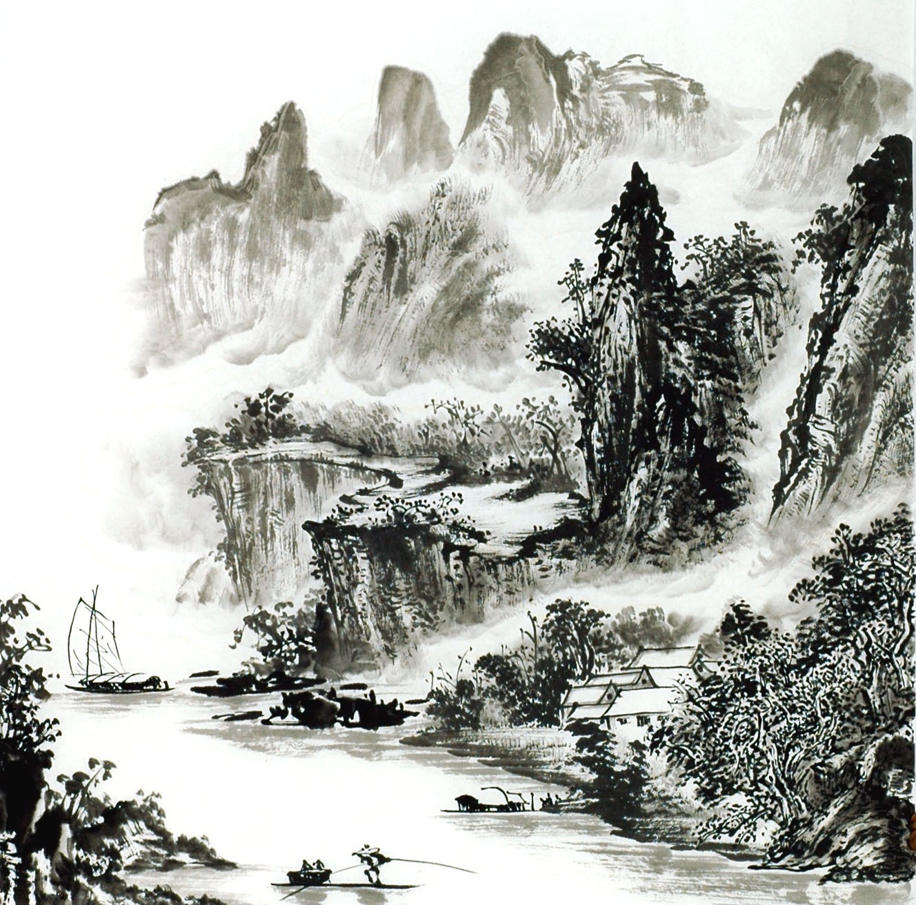 Chinese Landscape Painting - CNAG014119