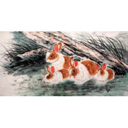 Chinese Rabbit Painting - CNAG015203