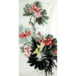 Chinese Lotus Painting - CNAG015401