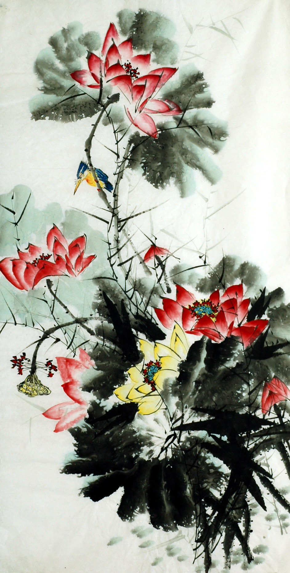 Chinese Lotus Painting - CNAG015401