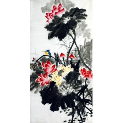 Chinese Lotus Painting - CNAG015402